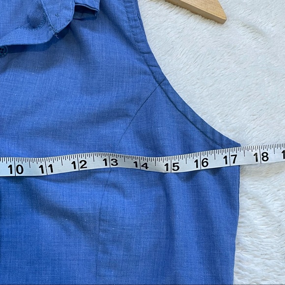 Smart Set Vintage Button Down Collared Sleeveless Blue Blouse Size S - Picture 5 of 7